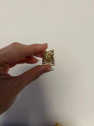 Conjunto 3 Anillos Acero Dorado Turquesa