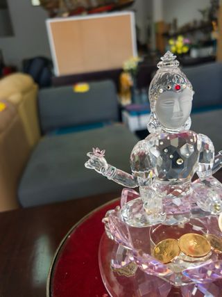 Figura Lakshmi Cristal Tallado Decoración
