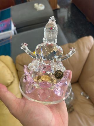Figura Lakshmi Cristal Tallado Decoración