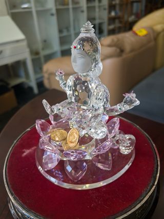 Figura Lakshmi Cristal Tallado Decoración