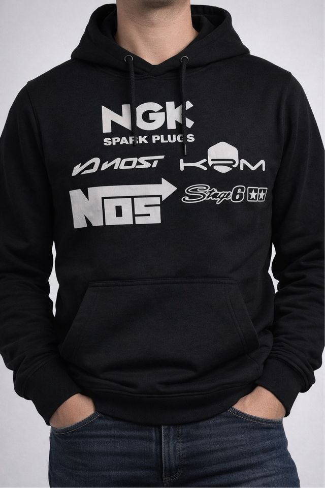 Sudadera Negra con Logos Motos