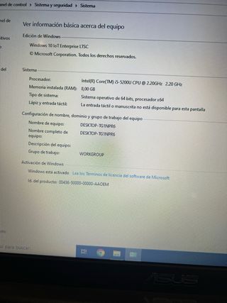 Portátil Asus Core i5 / 8GB RAM / 5ª Gen