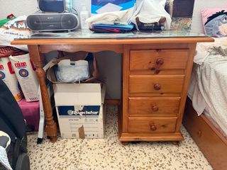 Escritorio madera y cristal estudio/oficina