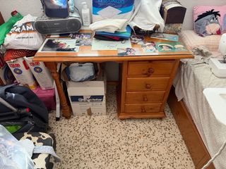 Escritorio madera y cristal estudio/oficina