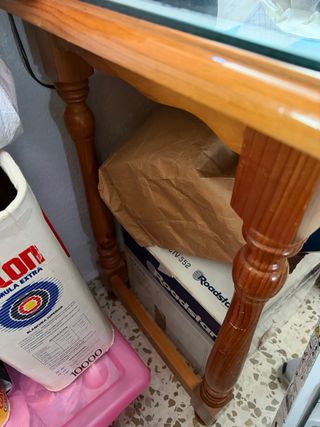 Escritorio madera y cristal estudio/oficina