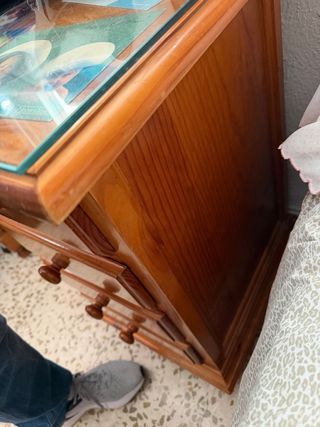 Escritorio madera y cristal estudio/oficina