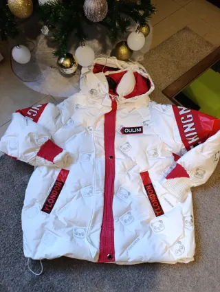 Chaqueta OULINI blanca y turquesa con pandas