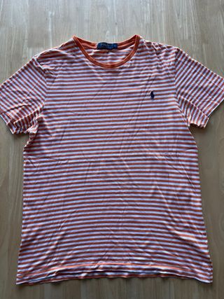 Camiseta Polo Ralph Lauren Talla L Rayas Naranja