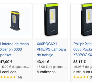 Linterna Philips Xperion 6000 Pocket LED Luz