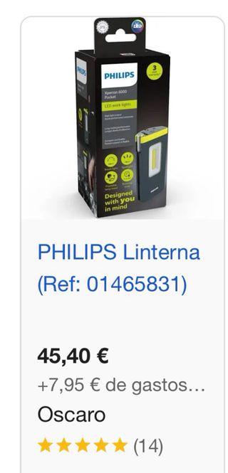 Linterna Philips Xperion 6000 Pocket LED Luz