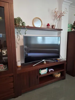 Conjunto Muebles Salón Madera Oscura