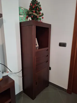 Conjunto Muebles Salón Madera Oscura