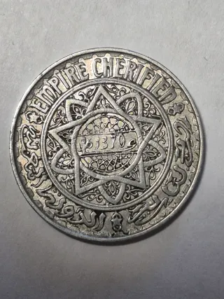 Lote 2 Monedas Marruecos 5 y 100 Francos