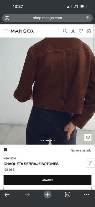 Cazadora Mango de ante marrón