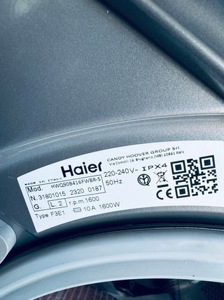 120.Lavadora Haier Integración Inox Tara NUEVA!