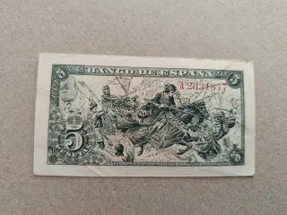 5 Pesetas Banco de España 1945 Serie A