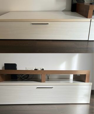 Mueble TV salón madera y cristal (con o sin mesa)