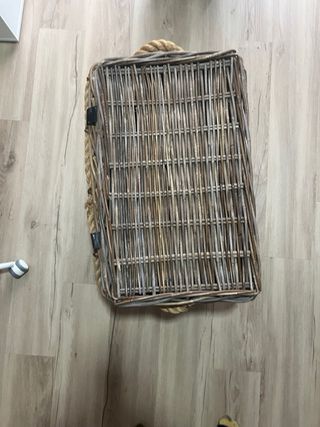 Cesto grande mimbre con asas cuerda