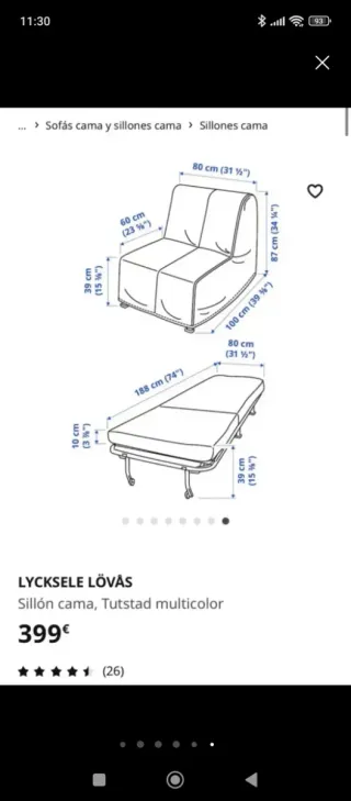 SILLON CAMA 80 CM ANCHO X 1.90 LARGO , FUNDA ROJA