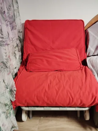 SILLON CAMA 80 CM ANCHO X 1.90 LARGO , FUNDA ROJA