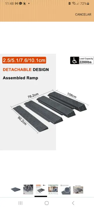 Rampa modular portátil para sillas de ruedas
