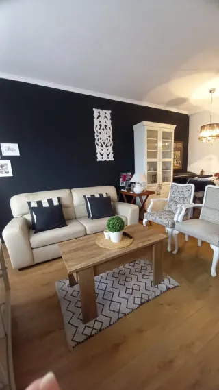 Sofá 3 plazas polipiel beige