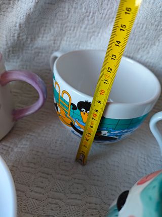 Pack 6 tazas cerámica dibujos distintos tamaños