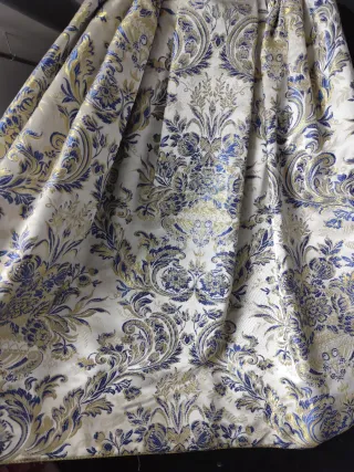 Falda Fallera Brocada Azul y Dorado