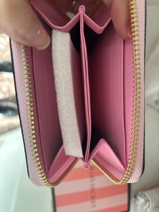 Monedero Tarjetero Victoria's Secret Rayas Rosas
