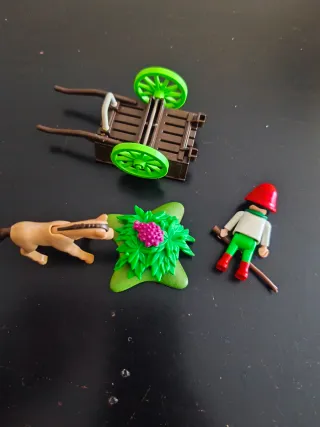 Pastor Playmobil com Carroça e Cavalo