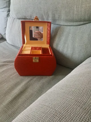 Joyero Organizador Rojo con porta joyas de viaje