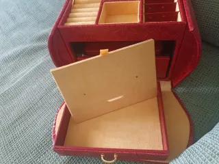 Joyero Organizador Rojo con porta joyas de viaje