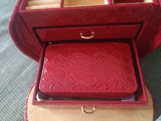 Joyero Organizador Rojo con porta joyas de viaje