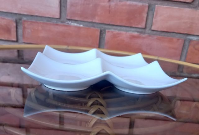 Bandeja Aperitivos Cerámica Blanca