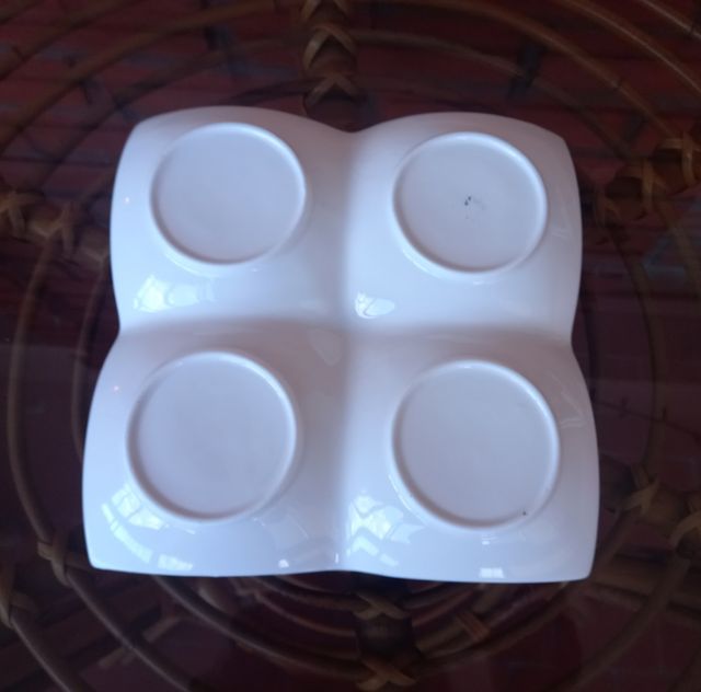 Bandeja Aperitivos Cerámica Blanca