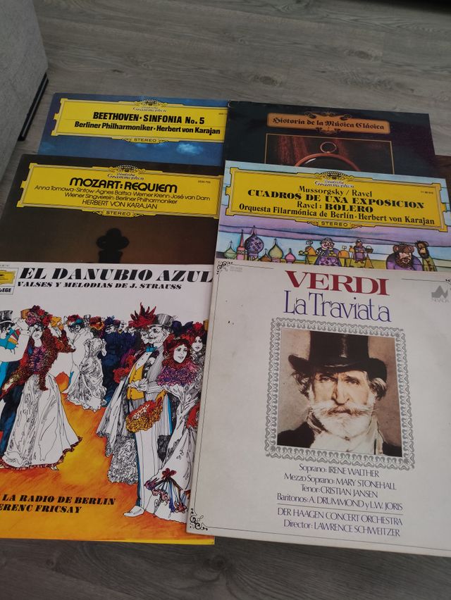 Lote 6 Vinilos Clásica: Beethoven, Mozart, Verdi