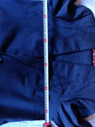 Traje vintage azul rayas hecho en NY