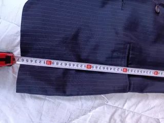 Traje vintage azul rayas hecho en NY