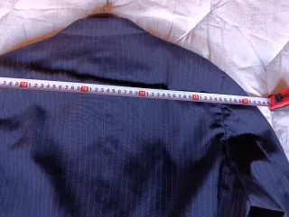 Traje vintage azul rayas hecho en NY