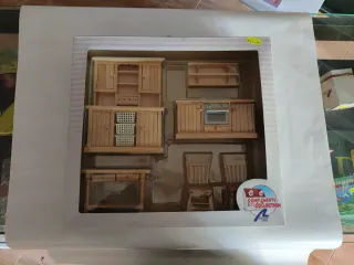 Cocina rústica casa de muñecas