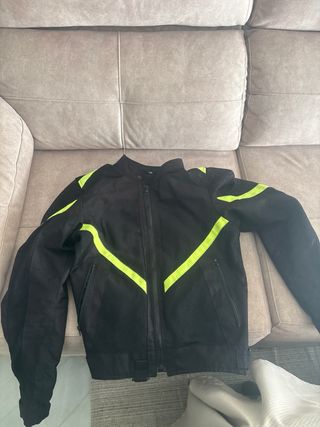 Chaqueta Moto Verano/Invierno Negra y Flúor