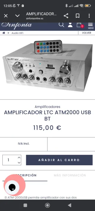 Amplificador Karaoke Digital LTC ATM2000USB-BT