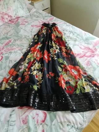 Vestido l fiesta floral lentejuelas