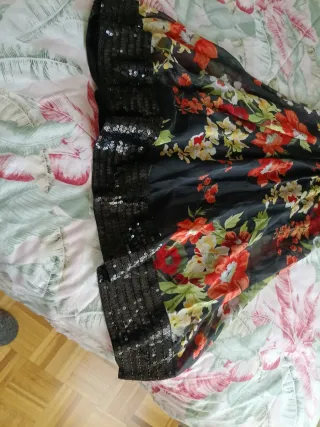 Vestido l fiesta floral lentejuelas