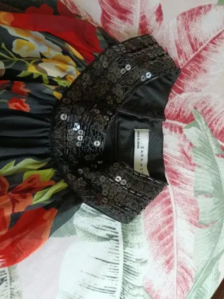 Vestido l fiesta floral lentejuelas