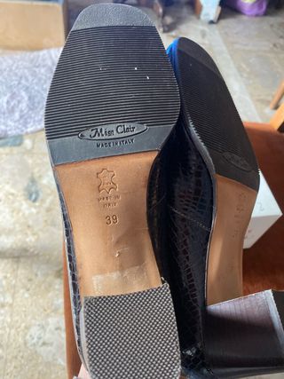 Scarpe donna tacco marroni pitonate 39