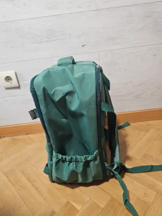 Mochila de mano avión, verde.