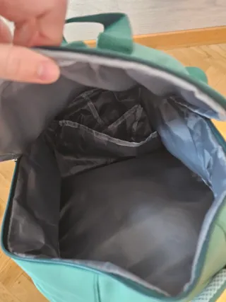 Mochila de mano avión, verde.