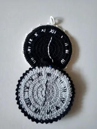 Set 2 Presine Fatte a Mano Orologio