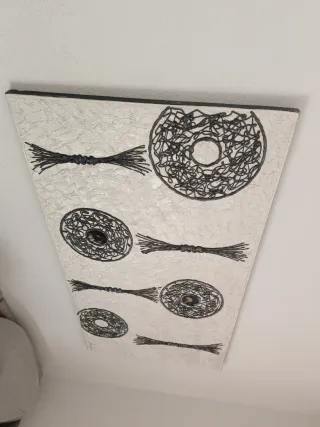 Cuadro en relieve nacarado beige marrón